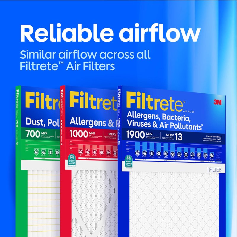Filtrete 12x36x1 Air Filter, MERV 11, MPR 1000, Allergens & Pet Dander, 3-Month AC and Furnace Filters, Cleaner Air, Reliable Airflow, 4 HVAC Filters (Actual Size 11.68 x 35.68 x 0.81 in)
