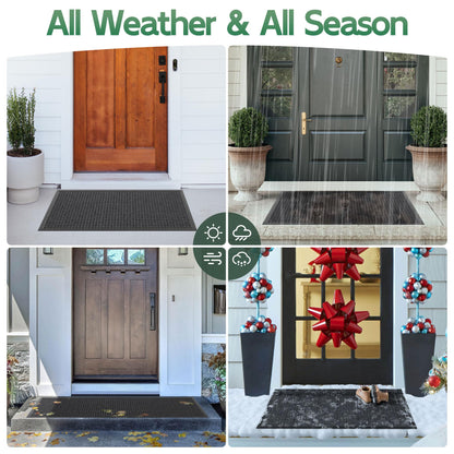 100pointONE Sturdy Indoor Outdoor Front Door Mat Outside Entrance, Extra Large 72" x 36" Doormat for Entryway, Non Slip Backing Welcome Floor Mats for Entry Patio Porch, Low Profile, Grey