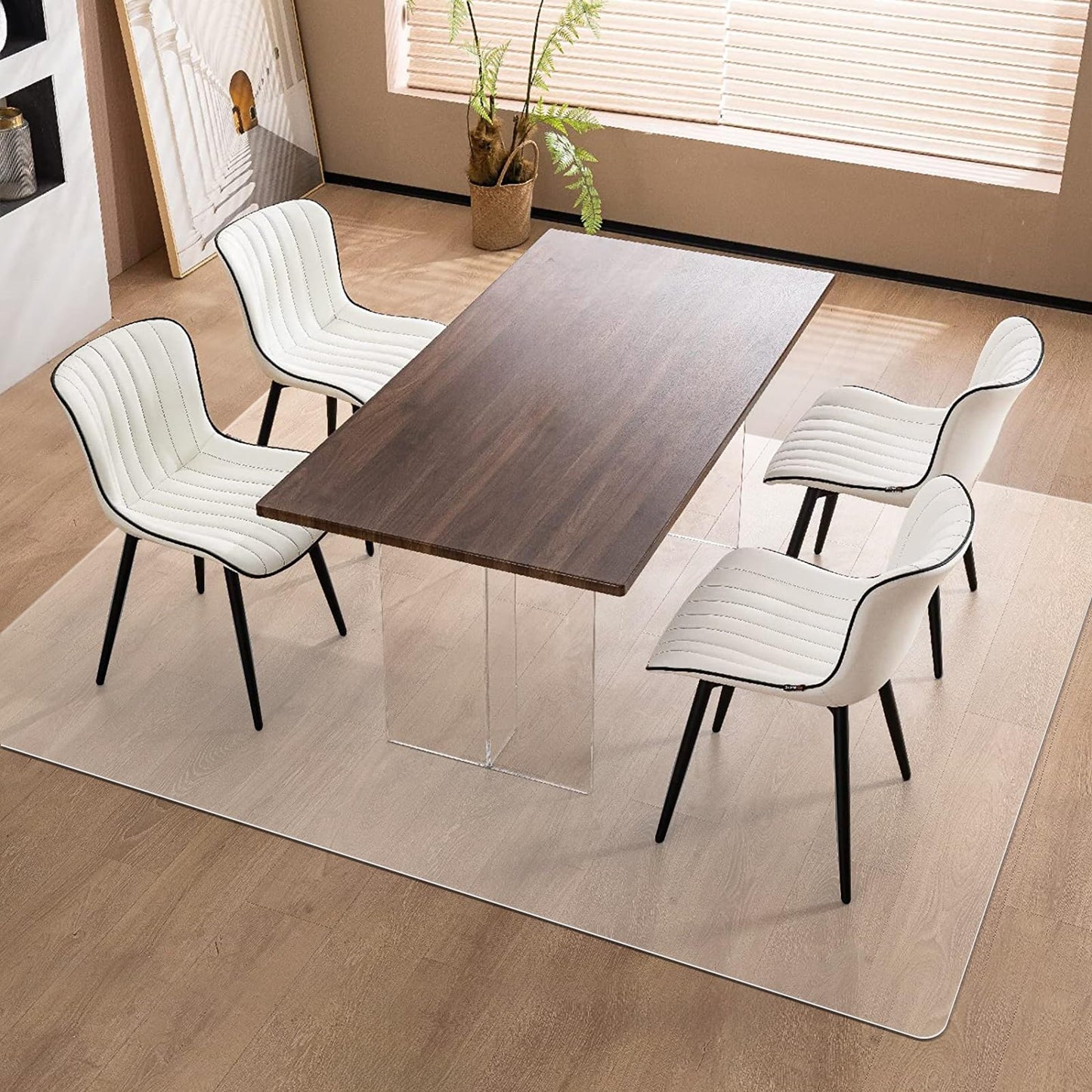 Vicwe Area Mat for Hard Floor, 3'×5' Clear Area Rug for Home, PVC Non-Slip Floor Protector for Dining Room, Large Anti-Scratch Floor Mats for Laundry Room, Kitchen, Bedroom