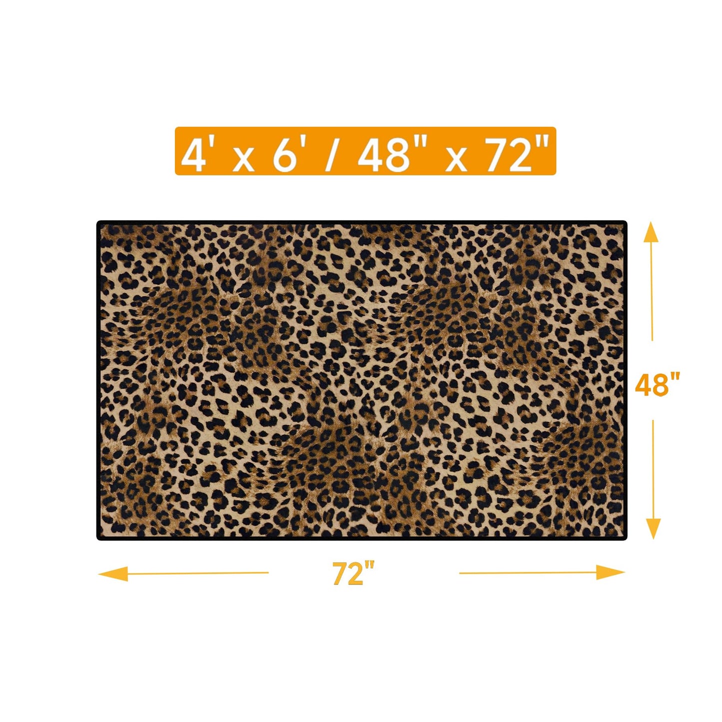 Aukib Leopard Rug 4x6 Cheetah Print Washable Non-Slip Rug Ultra Soft Low-Pile Indoor Carpet for Living Dining Playroom