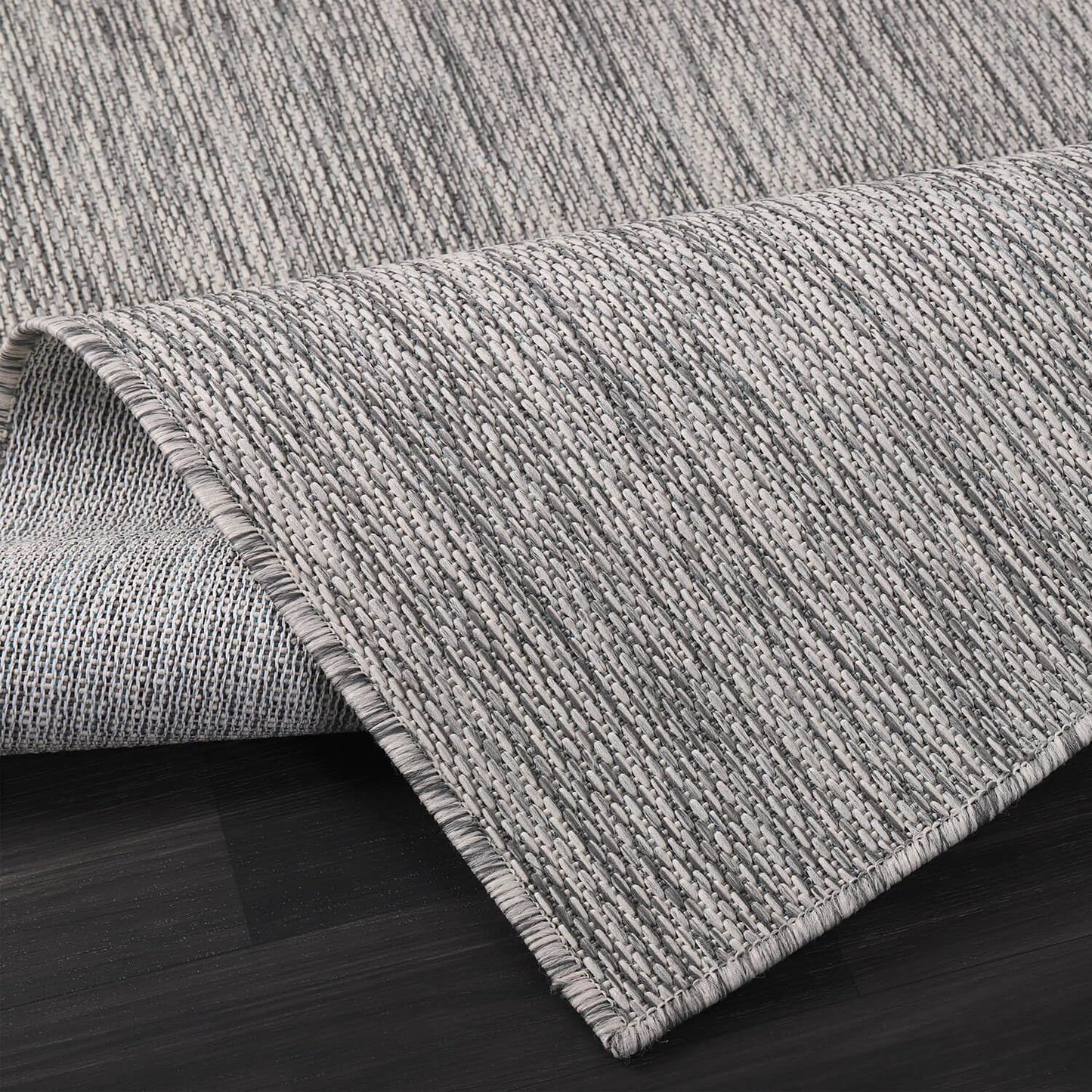 Washable Indoor Outdoor Rug 5x7 Weather Resistant Area Rugs Modern Solid for Porch Deck Balcony Backyard Patio Outside Carpet (5 X 7 Silver Grey)