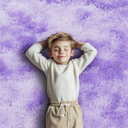 Rugs for Living Room 5x8, Alfombras para Salas Shag Large Plush Soft Area Rug, Shaggy Carpets for Bedroom, Kids Boys Girls Home Decor Aesthetic (Purple Starry, 5x8 Feet)
