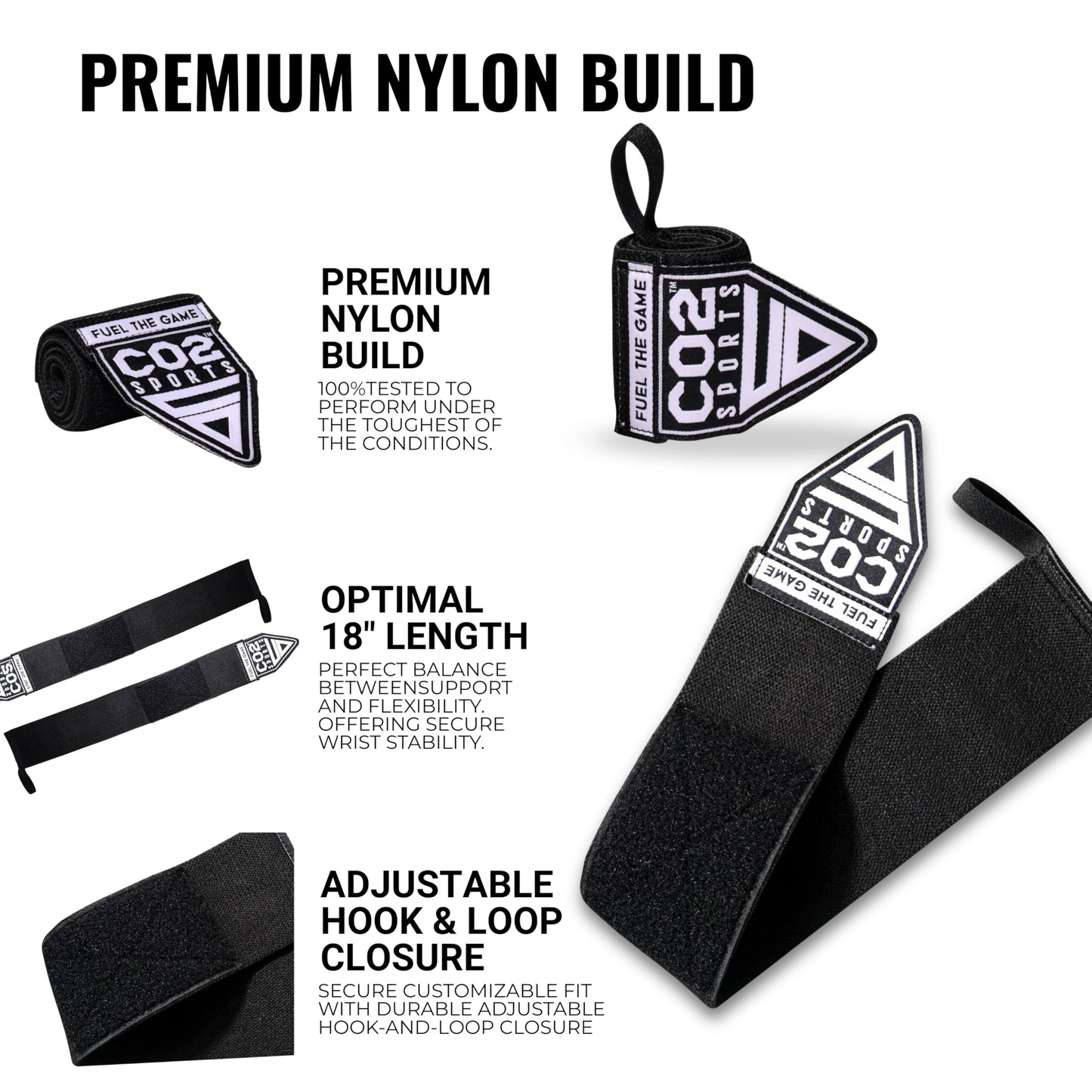Weightlifting Wrist Wraps for Gym, Lifting Wrist Support for Powerlifting, Strength Training, Workout Wrist Wraps for Men and Women