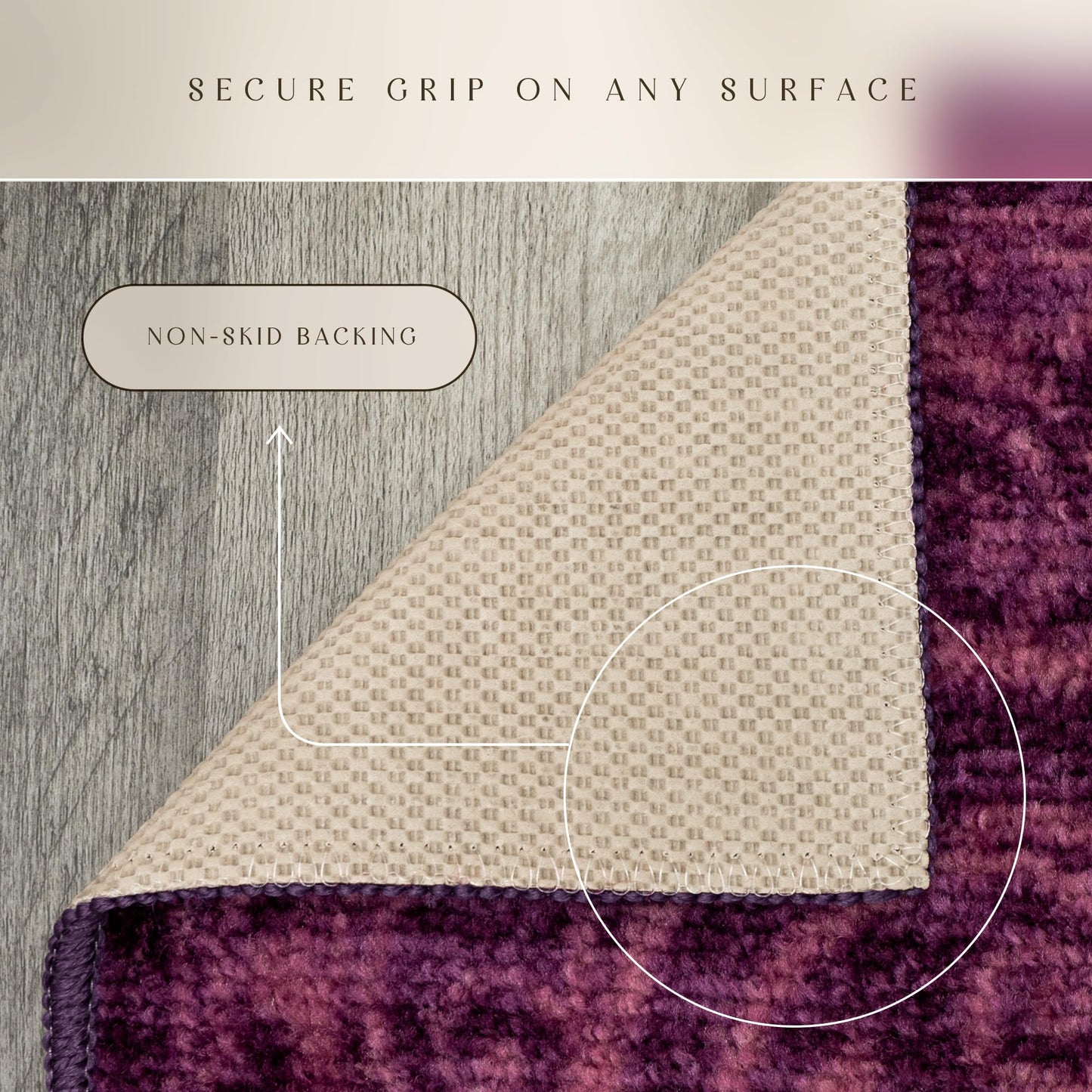 Maples Rugs Pelham Vintage Medallion Runner Rug - Made in USA - Washable, Non-Slip, Low Profile Indoor Rug for Hallway, Kitchen, and Laundry Room, 2' x 6', Wineberry