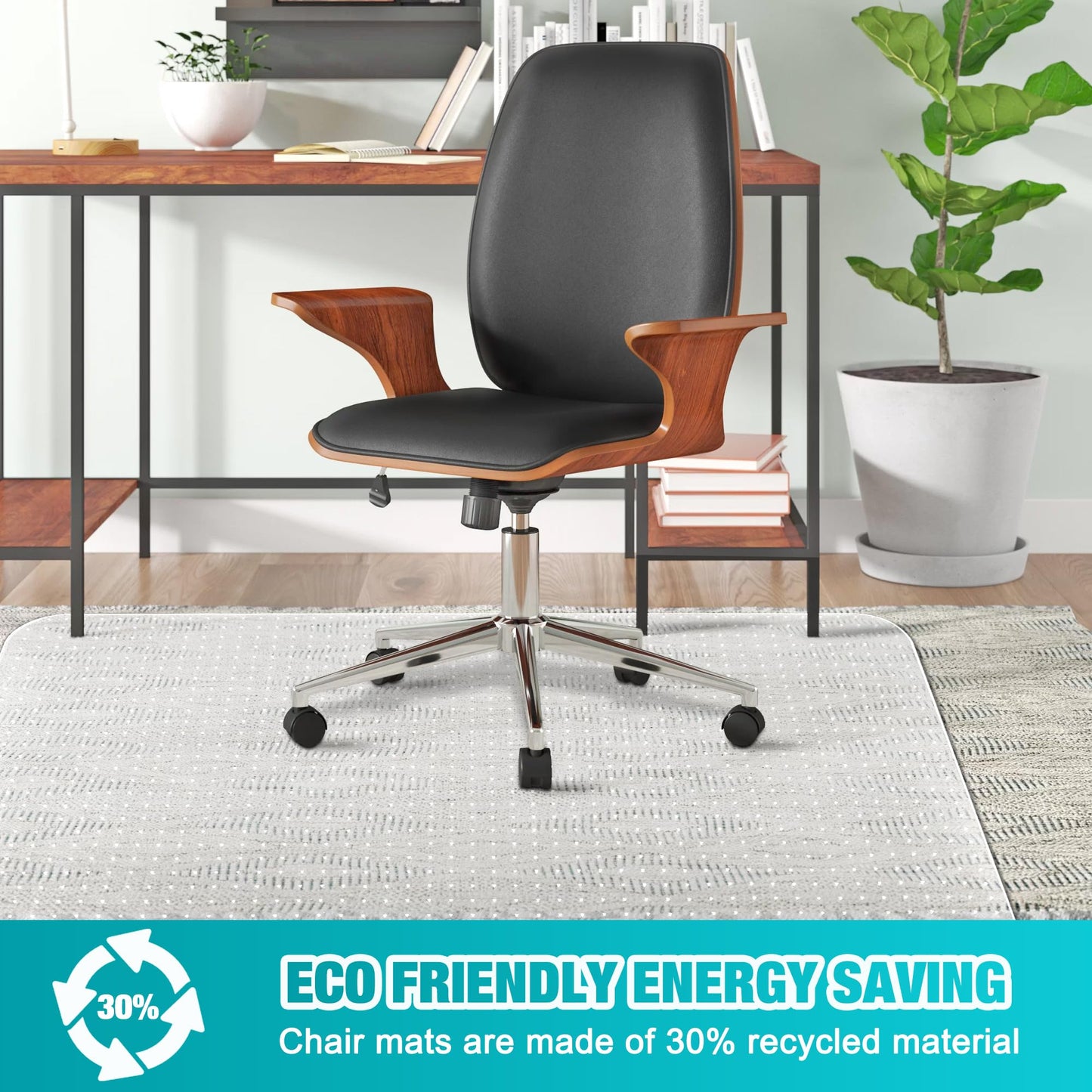 BesWin Office Chair Mat for Carpet, 48'' x 60'' Clear Floor Mat for Low and No Pile Carpeted Floors, Thick and Sturdy Carpet Protector for Work, Home, Gaming, Easy Glide and Flat Without Curling