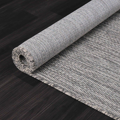Beverly Rug Indoor Outdoor Rug 9x12, Washable Outside Carpet for Patio, Deck, Porch, Solid Modern Area Rug, Water Resistant, Silver Gray
