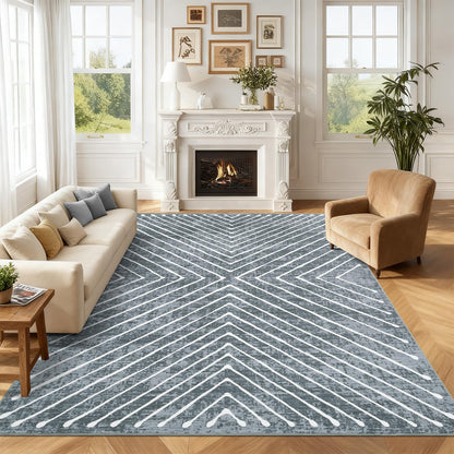 ROYHOME 8x10 Area Rug for Living Room Washable Rug Non Slip Large Bedroom Stain Resistant Dining Room Throw Rug Contemporary Accent Carpet Ultra Soft Modern Carpet for Home Decor Office, Dark Grey