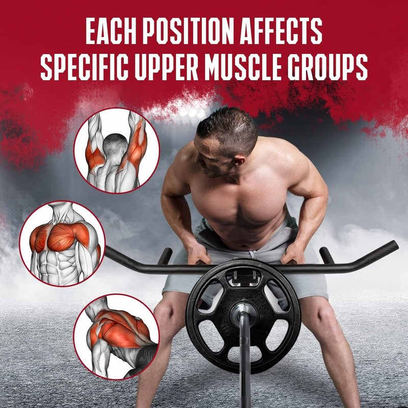 Yes4All 550lbs Multi Grip Rowing Handle, T Row Attachment for Muscle Training - Premium Steel 1 inch & 2 inch Bar Compatibility, Any Height Fit, Superior Grip