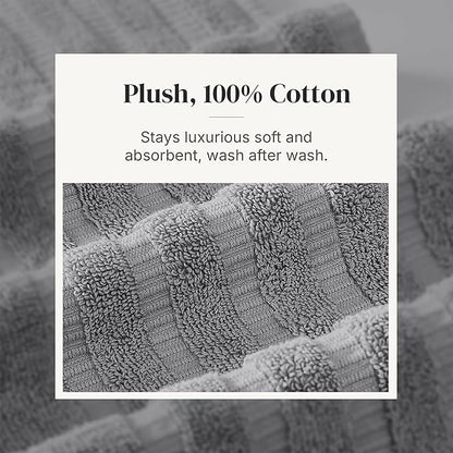 Modern Threads Organic Vines 6-Piece 100% Cotton Towel Set – Yarn Dyed Jacquard