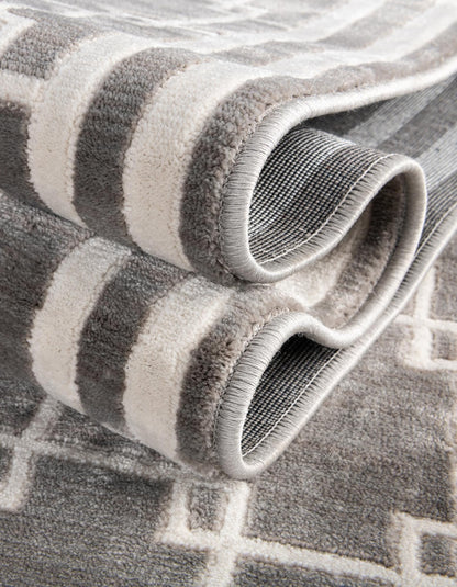 Rugs.com - Uptown Rug – 5 Ft Round Gray Easy-Clean Stain-Resistant Rug – Modern Geometric Design for Living Rooms, Bedrooms, and Entryways