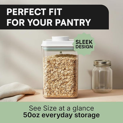 Bop Top Airtight Food Storage Containers with Lid 6 Cups / 50 oz | Kitchen Canister Sets | Air Tight Pantry Container | Pop Top Dry Food Storage Containers for Snacks, Sugar, Flour, Baking, Pasta
