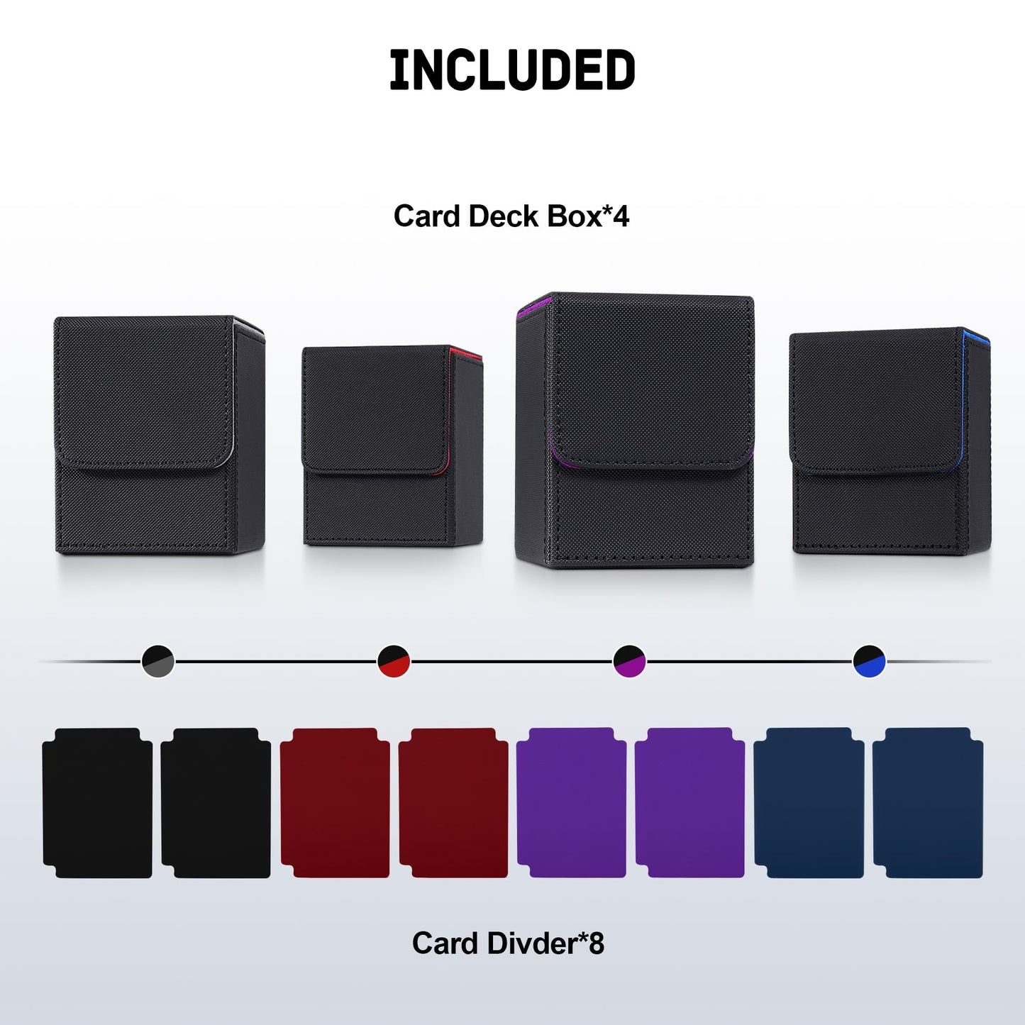 ZLCA Card Deck Box for Trading Cards, MTG YuGiOh Deck Case Holds 100+ Single Sleeved Cards, PU Leather Magnetic Card Storage Box Fits for TCG CCG Magic Game Cards (Red)
