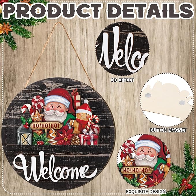 Yousoontic 17 Pcs 12 Inch Magnetic Welcome Door Sign Interchangeable Front Door Decor Rustic Fall Seasonal Hanging Sign Halloween Christmas Decor for Home Warming Gift(Stylish Color,Modern Welcome)