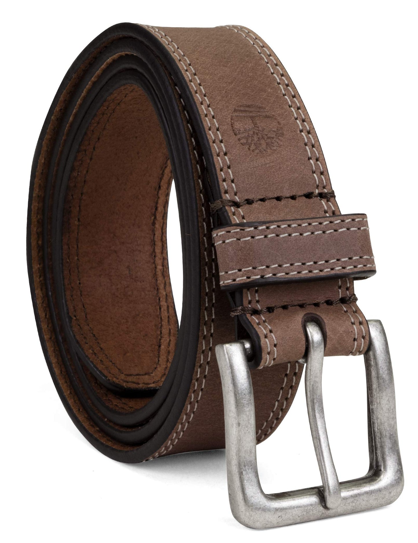 Timberland Men's Classic Leather Jean Belt 1.4 Inches Wide (Big & Tall Available), Dark Brown (Stitched), 32