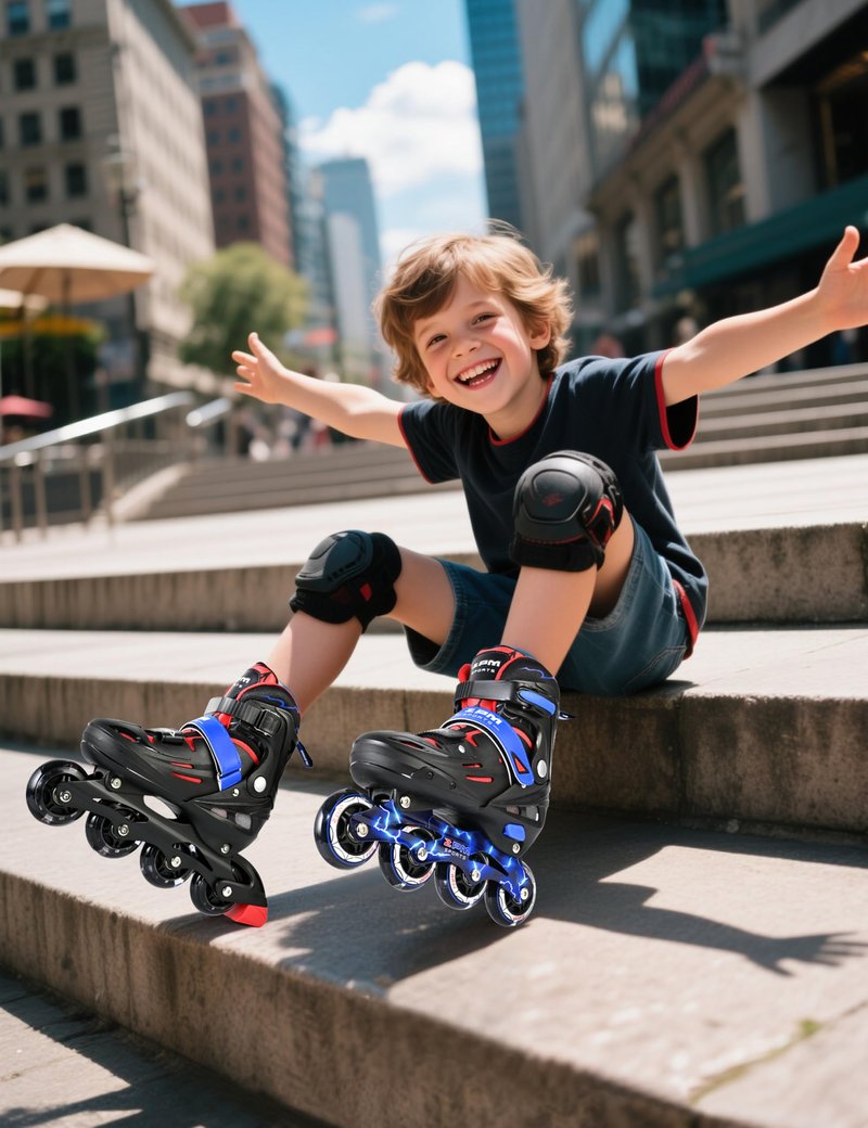2PM SPORTS Adjustable Inline Skates Kids Boys Ages 5-8 8-12 4-6 6-12 10-12 with Light Up Wheels, Roller Skates Blades for Boys Beginner Youth Indoor Outdoor Size 11C 1 2 3 4 5 6 7 Spider Black