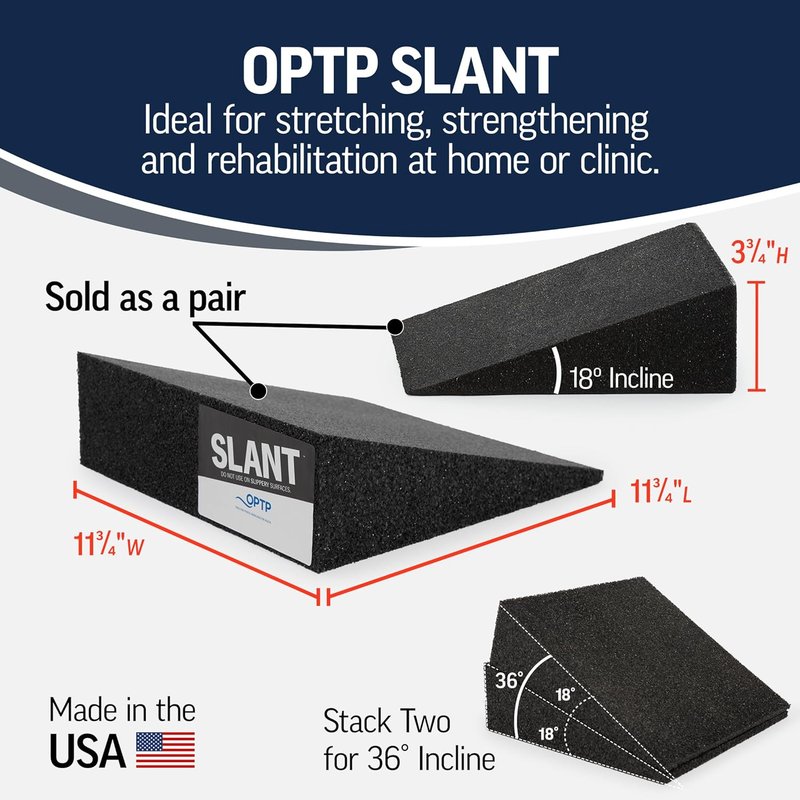 OPT Slant Boards - Foam Wedge Incline for Calf & Ankle Rehab | Stretching Equipment for Achilles, Plantar Fasciitis & Shin Splints