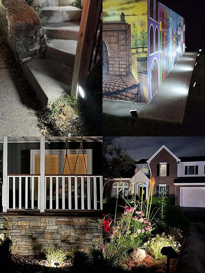 Kaxiida Solar Lights Outdoor Waterproof IP68, 3 Lighting Models Solar Powered Spot Lights Outdoor, 56LED Solar Lights Dusk to Dawn for Yard Patio Garden Pathway Landscape Lighting