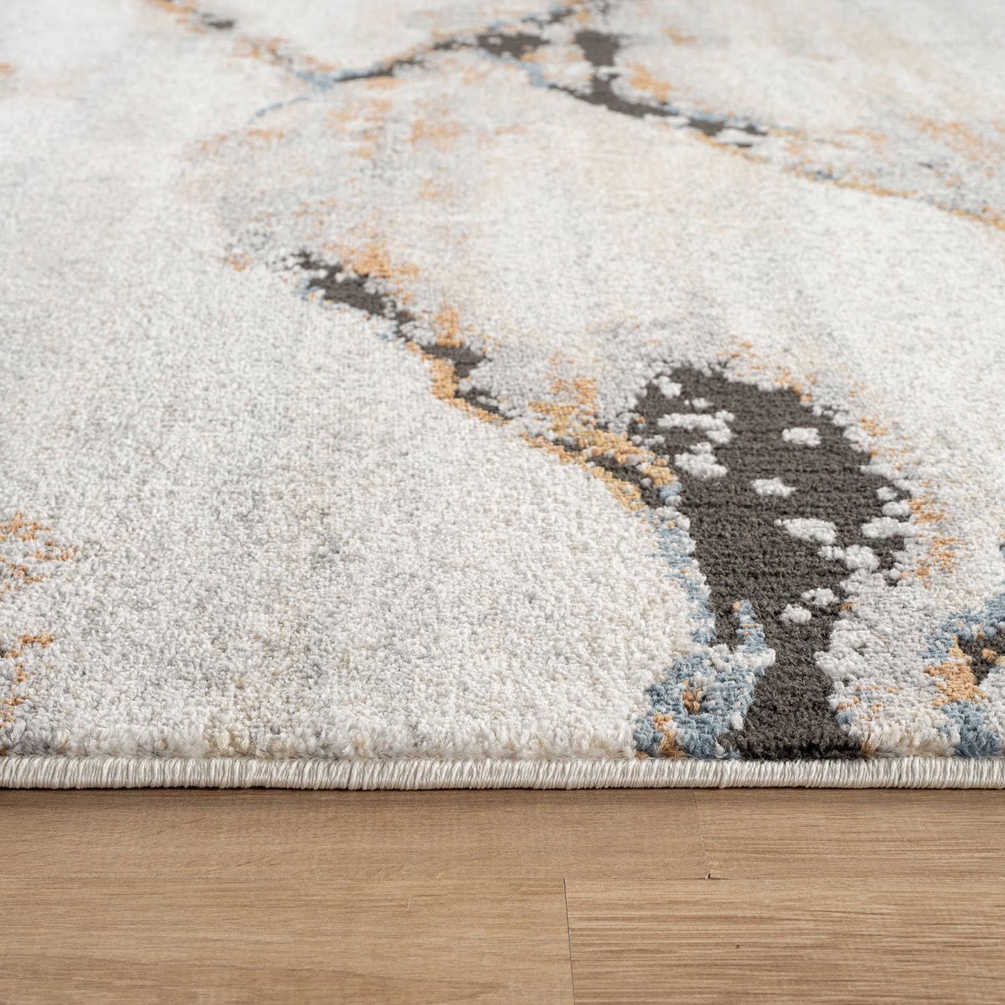 Rugshop Contemporary Gray Striated Area Rug Kid & Pet Friendly 4' x 6' Ideal for Under Coffee Tables, Entryways, or Studio Spaces