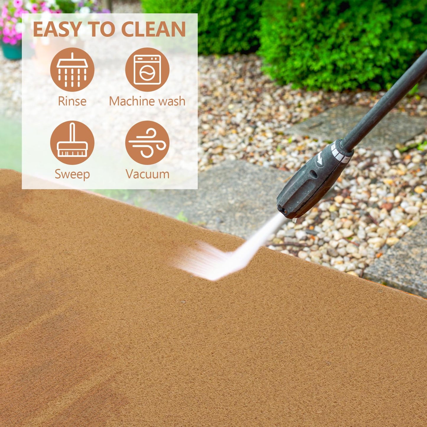 Tinideya 3 Pcs Coir Doormat with Heavy Duty Backing, Blank Welcome Doormat for Outdoor Indoor Entryway - Non-Slip Backing Easy to Clean Front Door Mat for Porch, Mudroom & Garage (35 x 23.6 Inches)