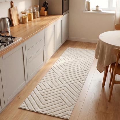 Bsmathom Runner Rug Non Slip, 2x6 Hallway Runner Washable Carpet Runners, Low Pile Beside Rug Floor Mat for Hallways Entryway Laundry Room Kitchen Bathroom, Beige