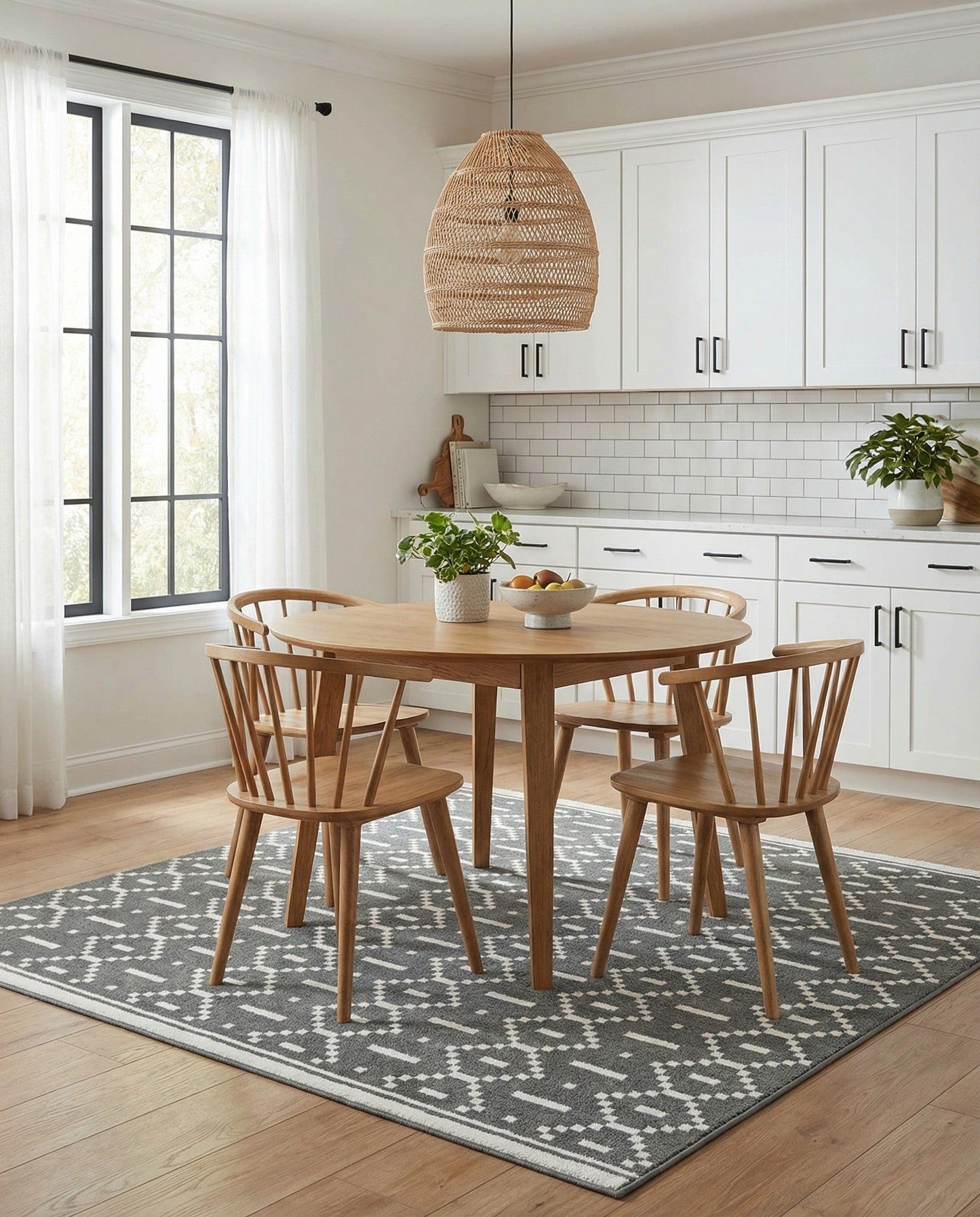Rugs.com - Oslo Rug – 8 Ft Square Gray Easy-Clean Rug – Modern Geometric Design for Living Rooms, Bedrooms, and Dining Rooms