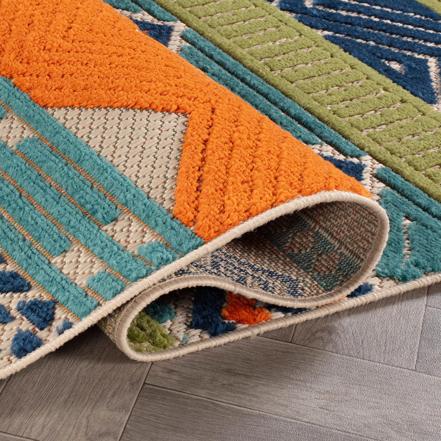 Rugshop Multi Marbella Boho Indoor/Outdoor Square Area Rug for Patio,Dining Nook and Balcony 6'6" x 6'6" Square