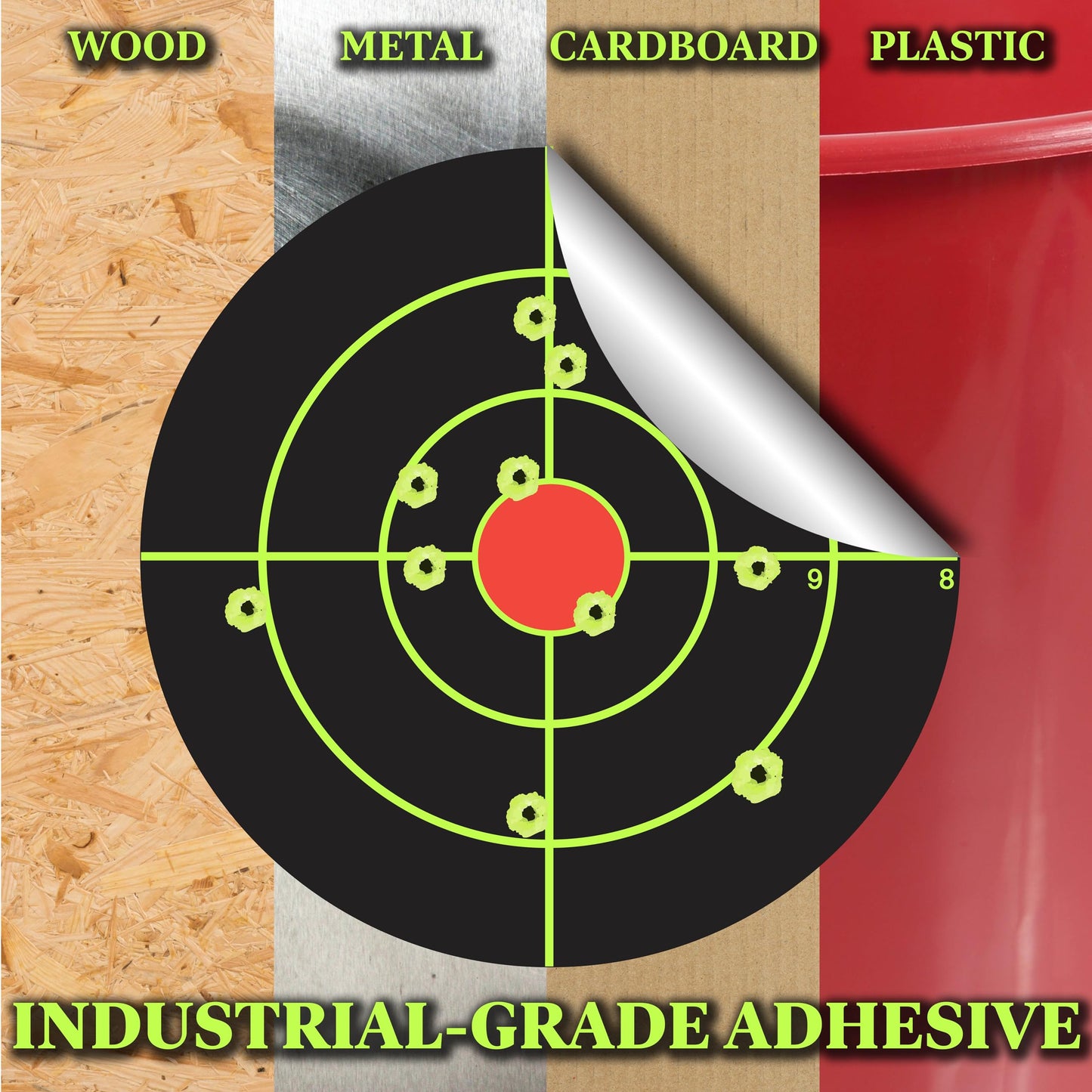 Splatterburst Targets - Roll of (100) 6 Inch Stick & Splatter Self Adhesive Shooting Target Stickers - Gun - Rifle - Pistol - Airsoft - BB Gun - Pellet Gun - Air Rifle - Made in USA