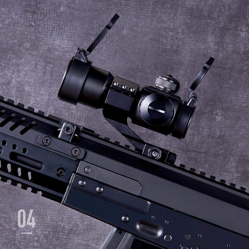 Pinty 1x30 4 MOA Red Green Dot Tactical Reflex Sight with Picatinny Cantilever Mount Black, Khaki (Black)