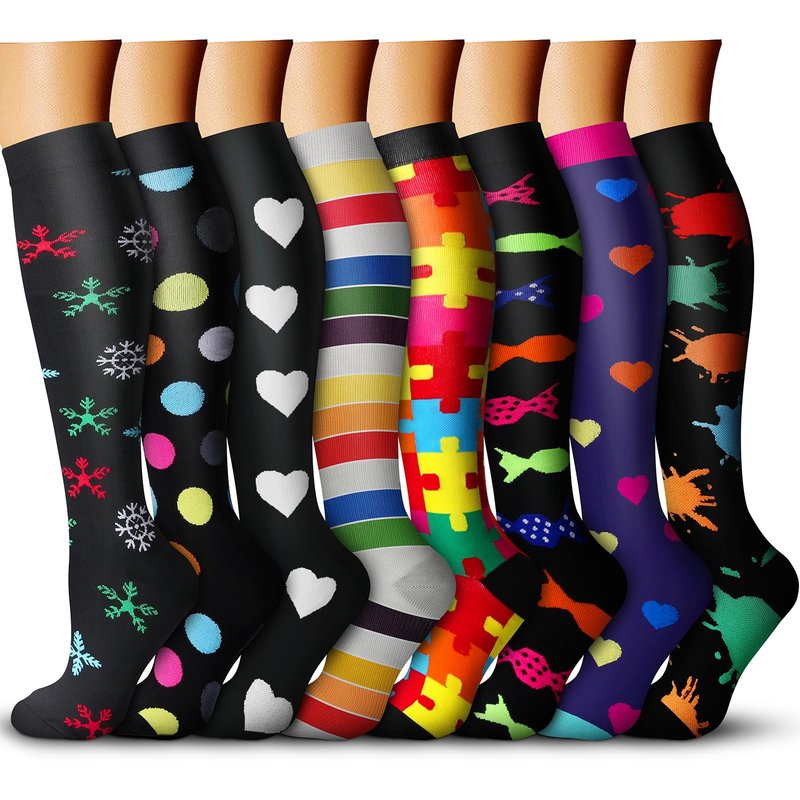 Compression Socks for Women & Men 15-20 mmHg, Best for Medical, Nursing, Running, Athletic, Varicose Veins, Travel