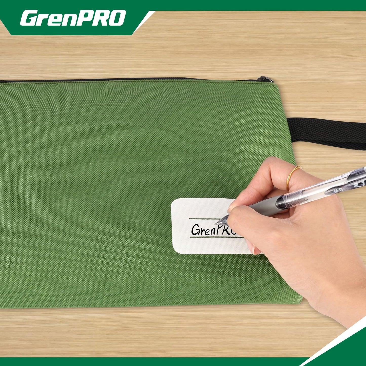 GRENPRO 8 Pack Canvas Tool Bag Zipper Tool Pouch, 12" Tools Utility Pouches Heavy Duty, Multipurpose Storage Organizer Bags with Dependable Metal Zippers