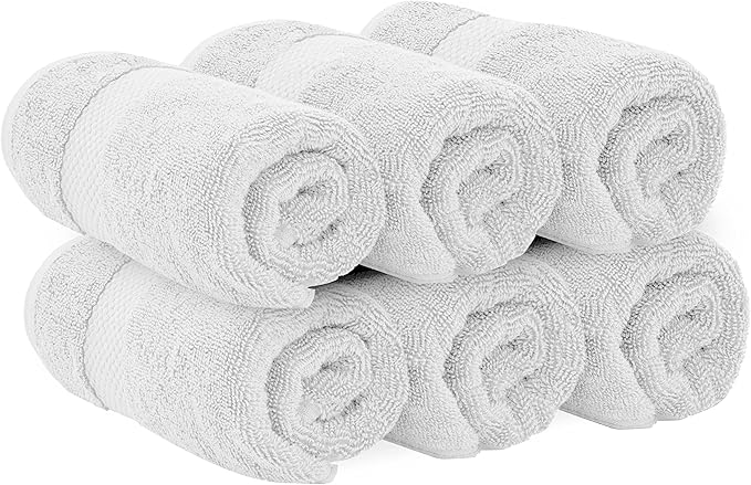 White Classic Luxury Silver Hand Towels