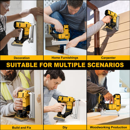 18 Gauge Cordless Brad Nailer for Dewalt 20V MAX Battery, Battery Powered Nail Gun with 1000 Nails, Electric Nail Gun for Woodworking & Home Improvement (No Battery)