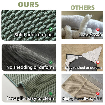 TYUU Bathroom Rugs Non Slip Washable, Super Absorbent Thin Bath Mat Small Quick Dry Low Pile Bathroom Rug, Sage Green 16"x24"