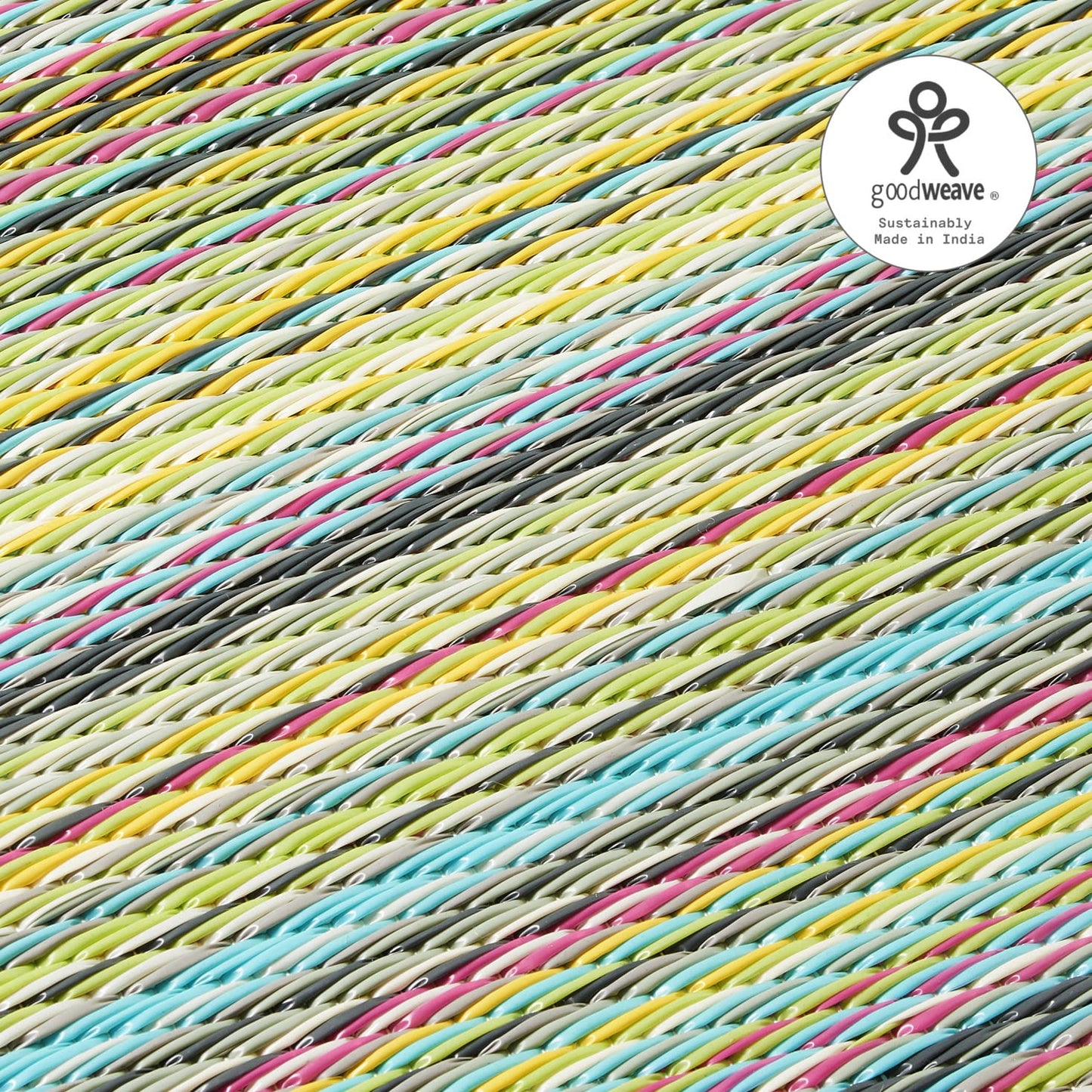 Fab Habitat Outdoor Rug - Waterproof, Fade Resistant, Crease-Free - Premium Recycled Plastic - Striped - Patio, Deck, Porch, Balcony, Laundry Room - Cancun - Candy - 4 x 6 ft