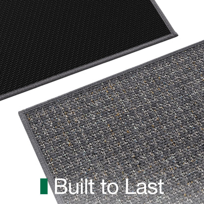 LUMI Thin Indoor Door Mat 32''x48'', Traps Dirt and Moisture, Non-Slip Rubber Backing Mats, Modern Inside Doormat for Home Entrance, Entryway, Patio & Porch, Medium Gray