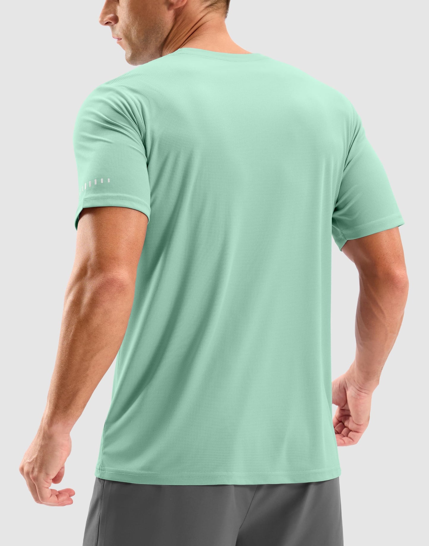 Men's Workout Breathable T-Shirts Dry Fit UPF 50+ Sun Shirts Quick Dry Cooling Tee for Athletic, Running, Hiking (Light Pea Green, M)
