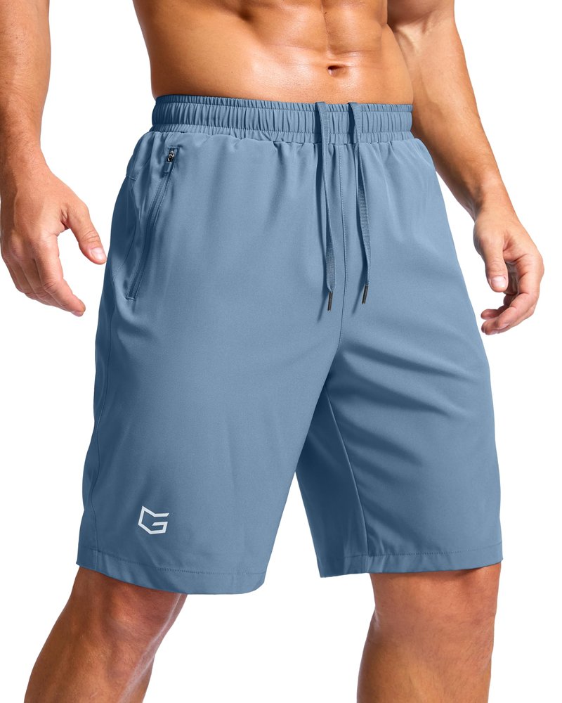 Men's Athletic Running Shorts with Zipper Pockets Quick Dry 7"/ 5"/ 9" Workout Gym Shorts for Basketball Hiking(Federalblue,9XS)