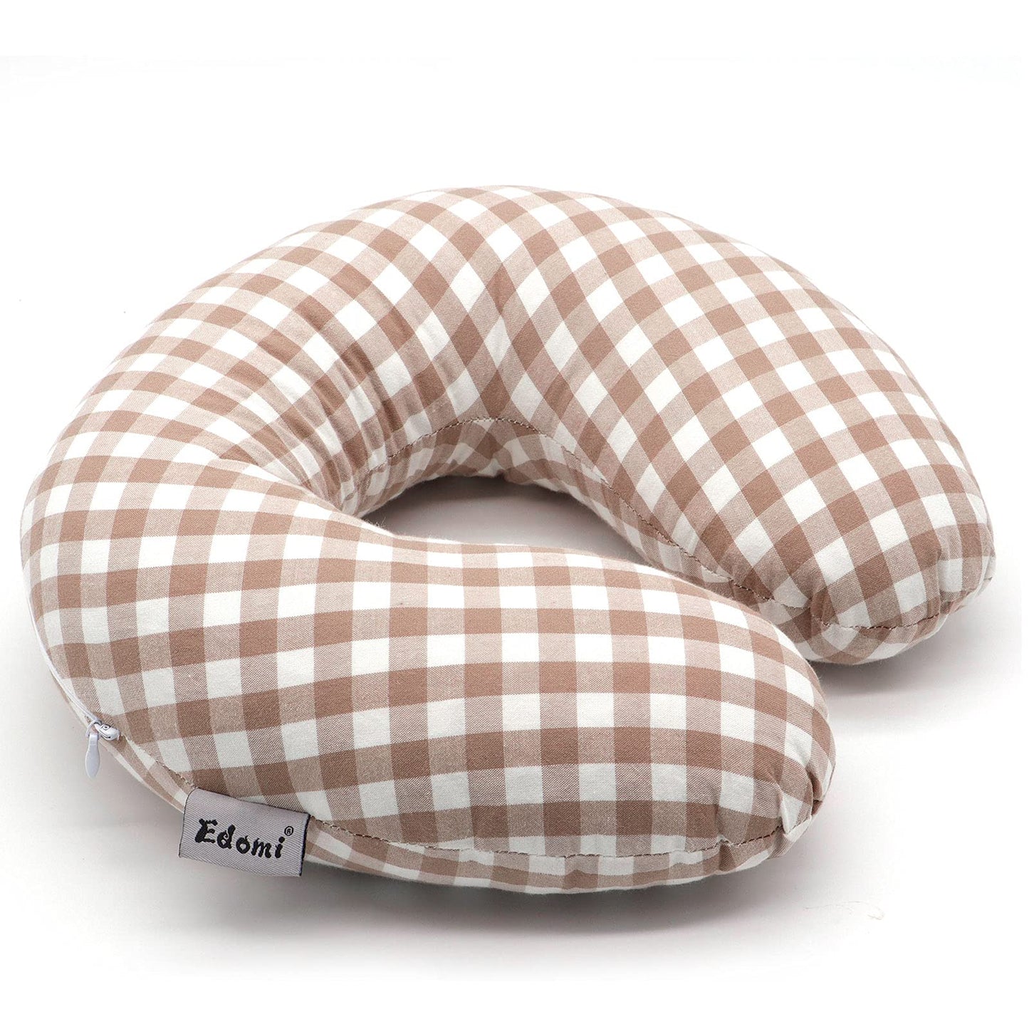 Buckwheat U-Shaped Neck Pillow Adjustable Buckwheat Hull Pillow with Pillowcase, Neck Support and Shoulder Relax Cervical Pillow (12x12 inch, Grey)