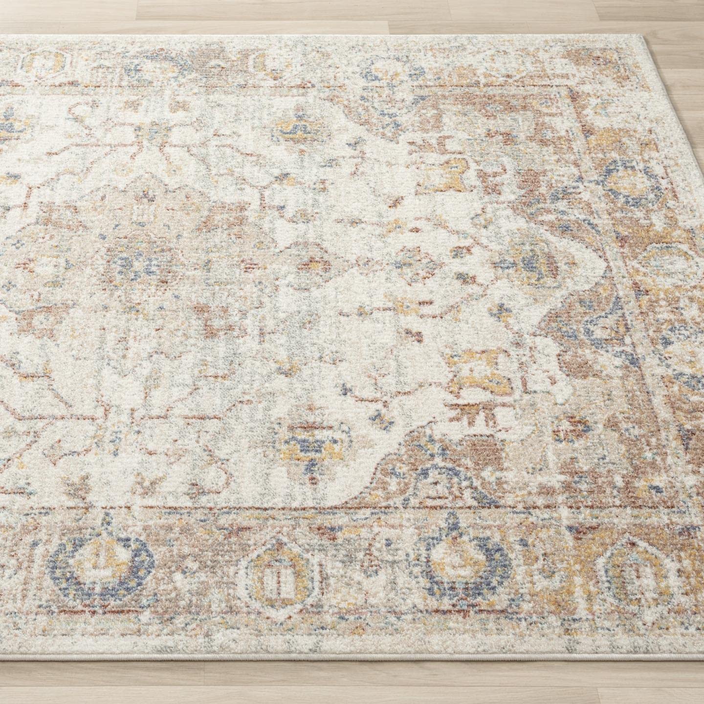 LUXE WEAVERS Floral Pattern Farmhouse Area Rug, 5X7, Cream
