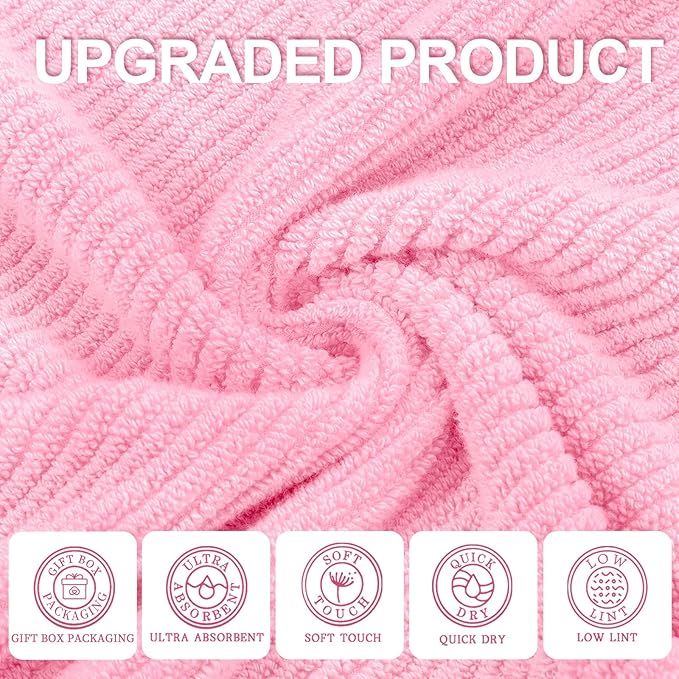 VOOVA & MOVAS Pink Towels for Bathroom