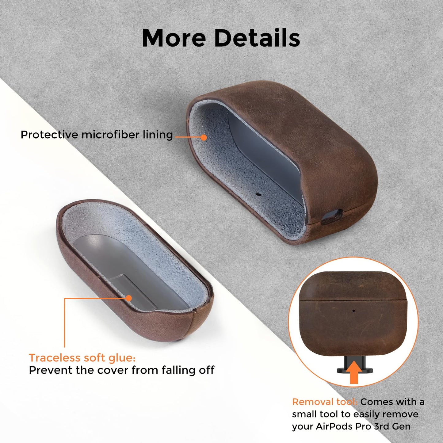 Bouixel for AirPods Pro 3 Case, Handcrafted Vintage Genuine Leather Shockproof Cover Accessories with Lanyard Compatible with Apple AirPods Pro 3rd Generation 2025