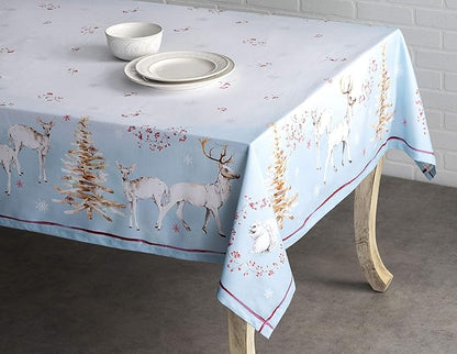 Maison d' Hermine Table Cloth Rectangle Table 100% Cotton 54 x 72 Inches Fall Tablecloth Reusable Everyday Use for Thanksgiving Christmas Decorations Dining Farmhouse Party (Fairy Tale Forest)