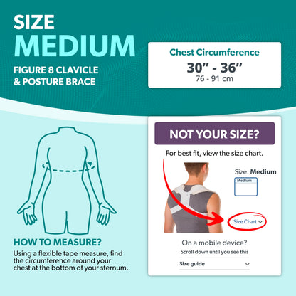 BraceAbility Clavicle Support Brace - XL Figure 8 Upper Back Brace Posture Corrector for Women and Men, Shoulder Straightener, Kyphosis Relief, Sling for Injuries and Fractures (Extra Large)