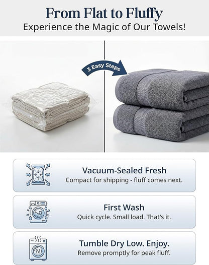 LANE LINEN 100% Cotton Bath Towels Set