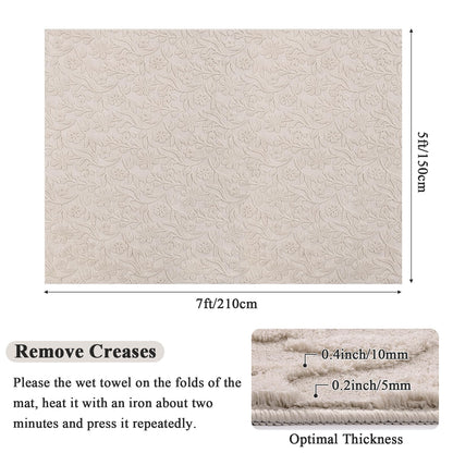 Vaukki 5x7 Area Rug for Living Room, Soft Fluffy Washable Modern Floral Indoor Floor Mat, Non Slip Shaggy Boho Accent Throw Carpet for Bedroom, Living Room, Nursery and Dining Room, Beige