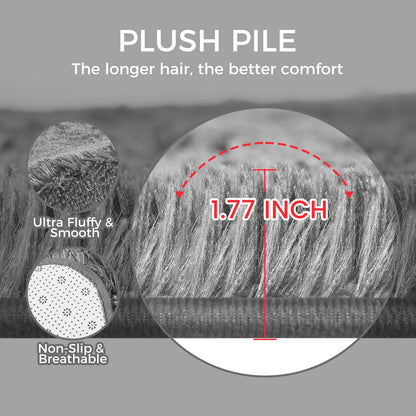 5X8 Ultra Soft Rug for Living Room, 5X8 Fluffy Shag Area Rug for Bedroom, Modern Shaggy Carpets Fuzzy Rug for Teens Dorm Nursery Home Decor Aesthetic, Upgrade Anti-Skid Durable, Grey