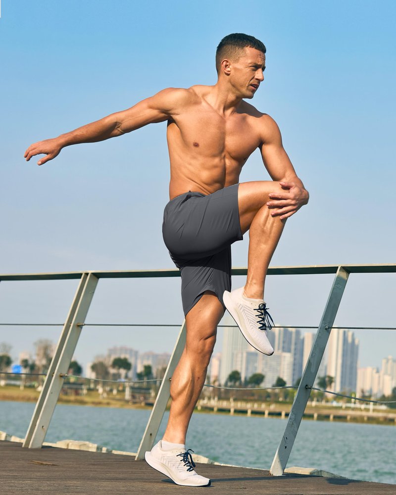 G Gradual Men's Athletic Running Shorts with Zipper Pockets Quick Dry 7"/ 5"/ 9" Workout Gym Shorts for Basketball Hiking(Dark Grey,7M)