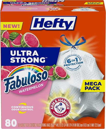 Hefty Ultra Strong 13 Gallon Trash Bags, Tall Kitchen Trash Bags 13 Gallon Size