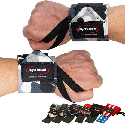Rip Toned 18” Wrist Wraps - USPA Endorsed Wrist Straps for Weightlifting - Quality Wrist Support - Adjustable, Durable, Machine Washable - Gym Wraps for Powerlifting - for Men & Women
