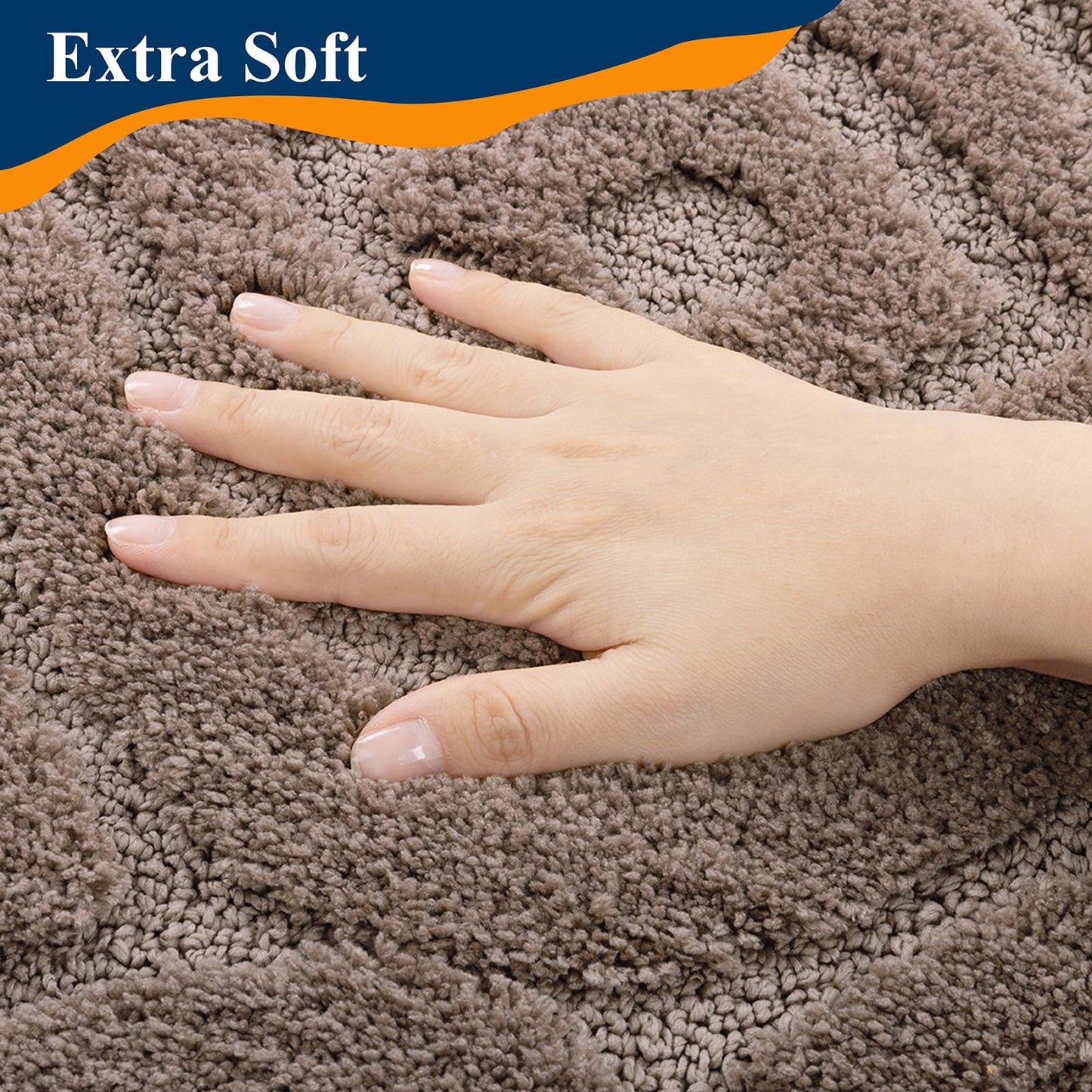 Ileading Bathroom Rugs Sets 5 Piece, Ultra Soft Absorbent Bath Mat for Bathroom, Non Slip Washable Bath Rug Set with Toilet Cover, Plush Bath Runner and U-Shaped Contour Toilet Rug, Coffee